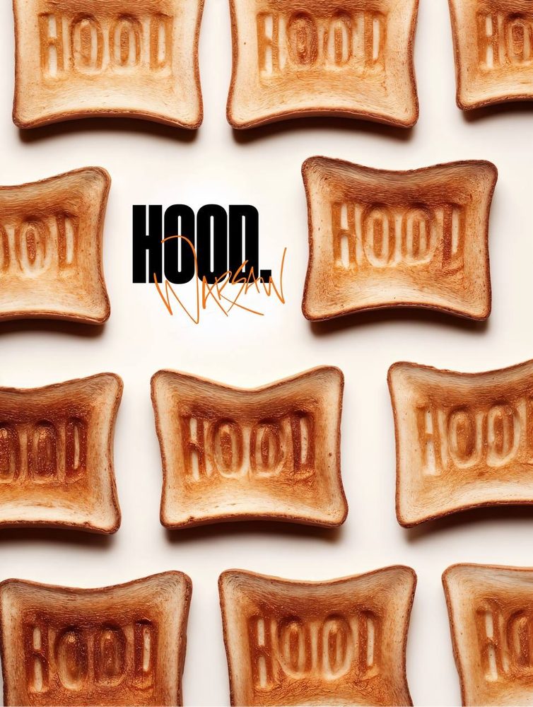 Toast with the HOOD logo burned in