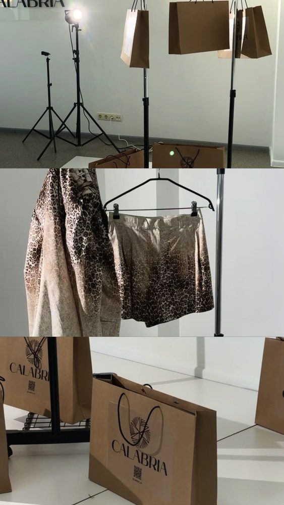 CALABRIA shoot day: lights, garments and bags